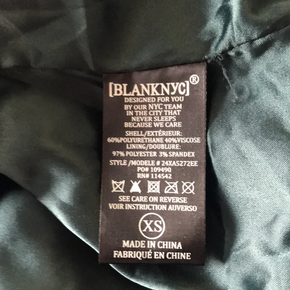 BlankNYC High Collar Vegan Leather Sky Walker Hunter Green Moto Jacket XS - Picture 13 of 16